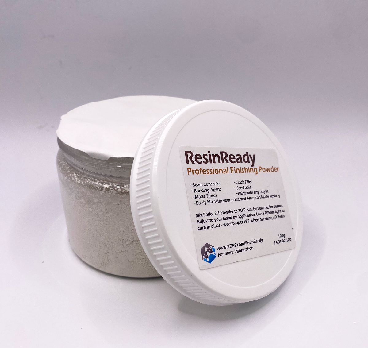 Tub of ResinReady professional finishing powder