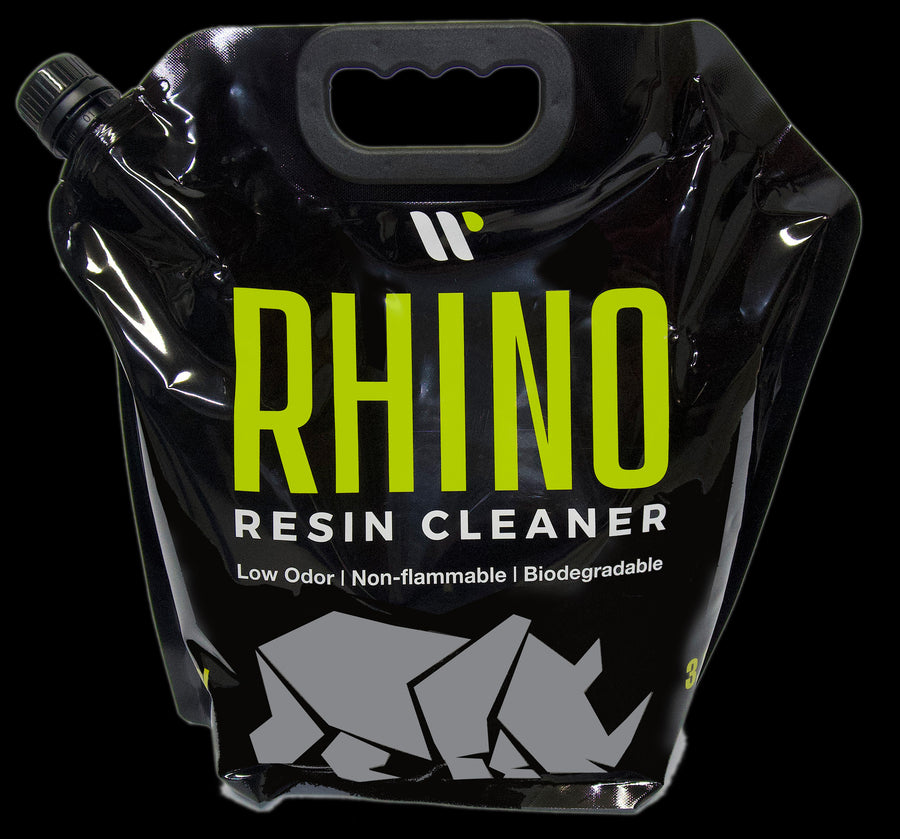 Pouch of Rhino Resin Cleaner, low odor and biodegradable