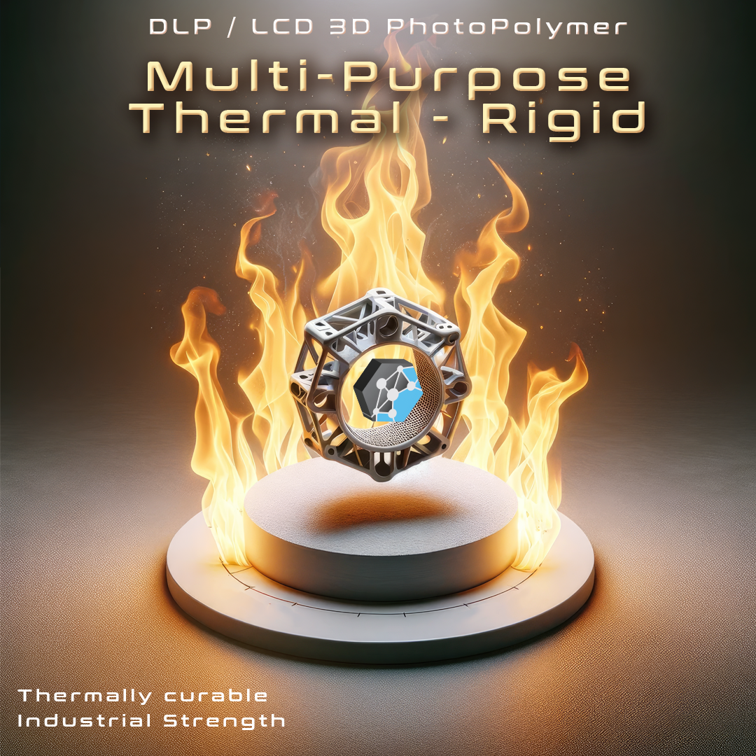 Multi Purpose Thermal Rigid resin artwork with a glowing emblem over flames